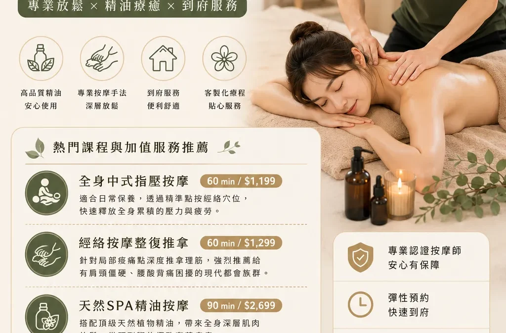 【台北到府按摩推薦】脊時形樂：專業推拿與精油SPA，專屬您的居家頂級放鬆時光
